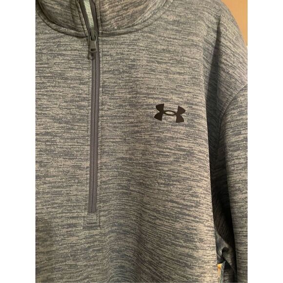 Under Armour Mens Grey/green Long-Sleeve 1/4 Zip Pullover Fleece Jacket Extra Ex - Picture 15 of 16